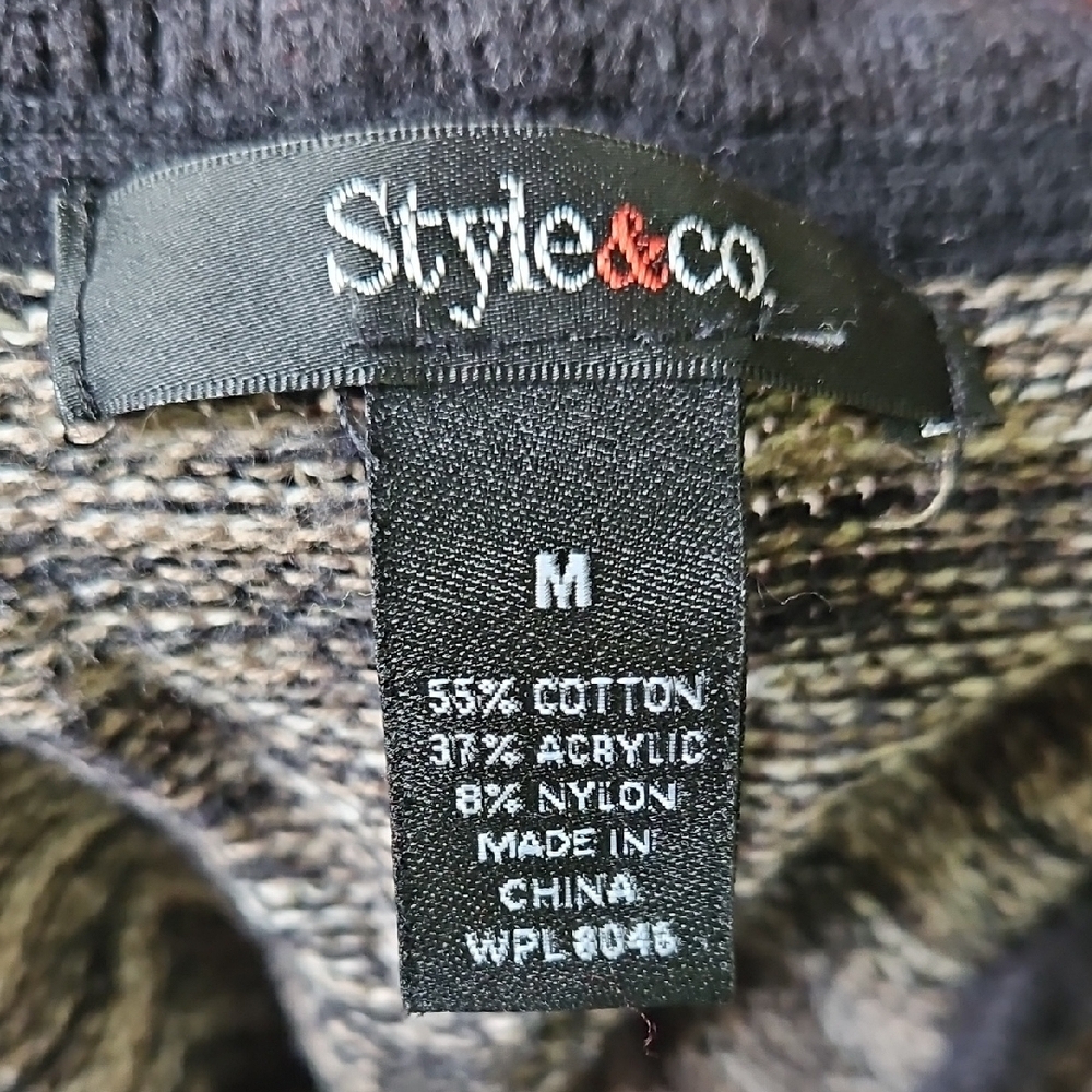 Style & Co. Women's Patchwork Sweater - Black, Gray, Cream - Picture 2 of 9